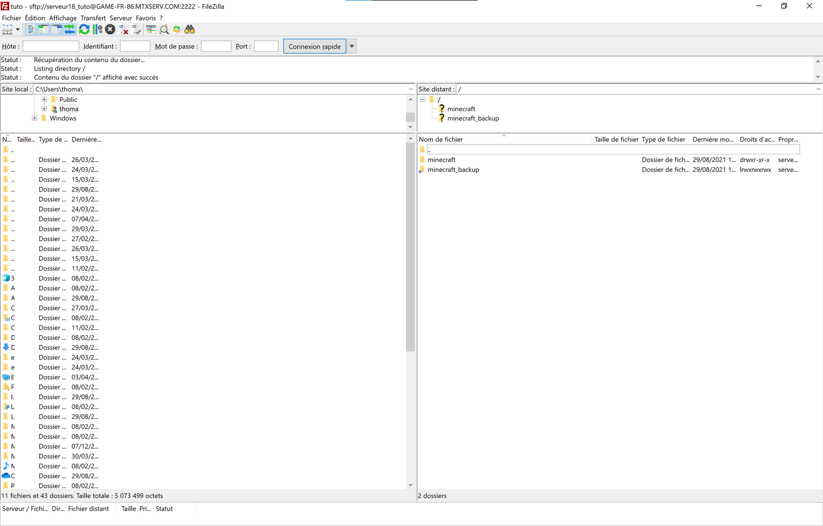 Accès FTP Manager 4