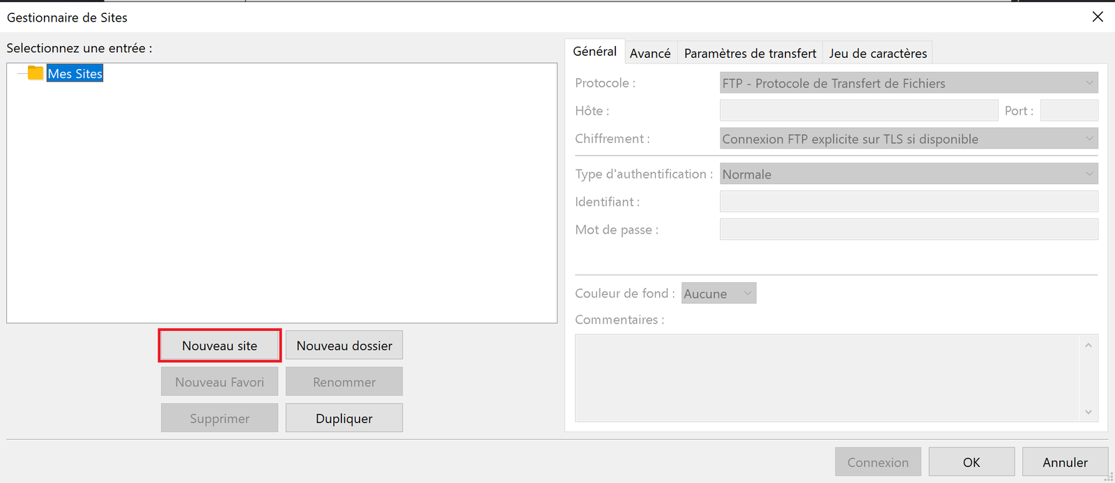 Accès FTP Manager 1